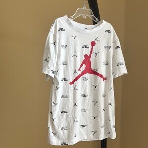 Jordan White and Red Short Sleeve Tee Jumpman